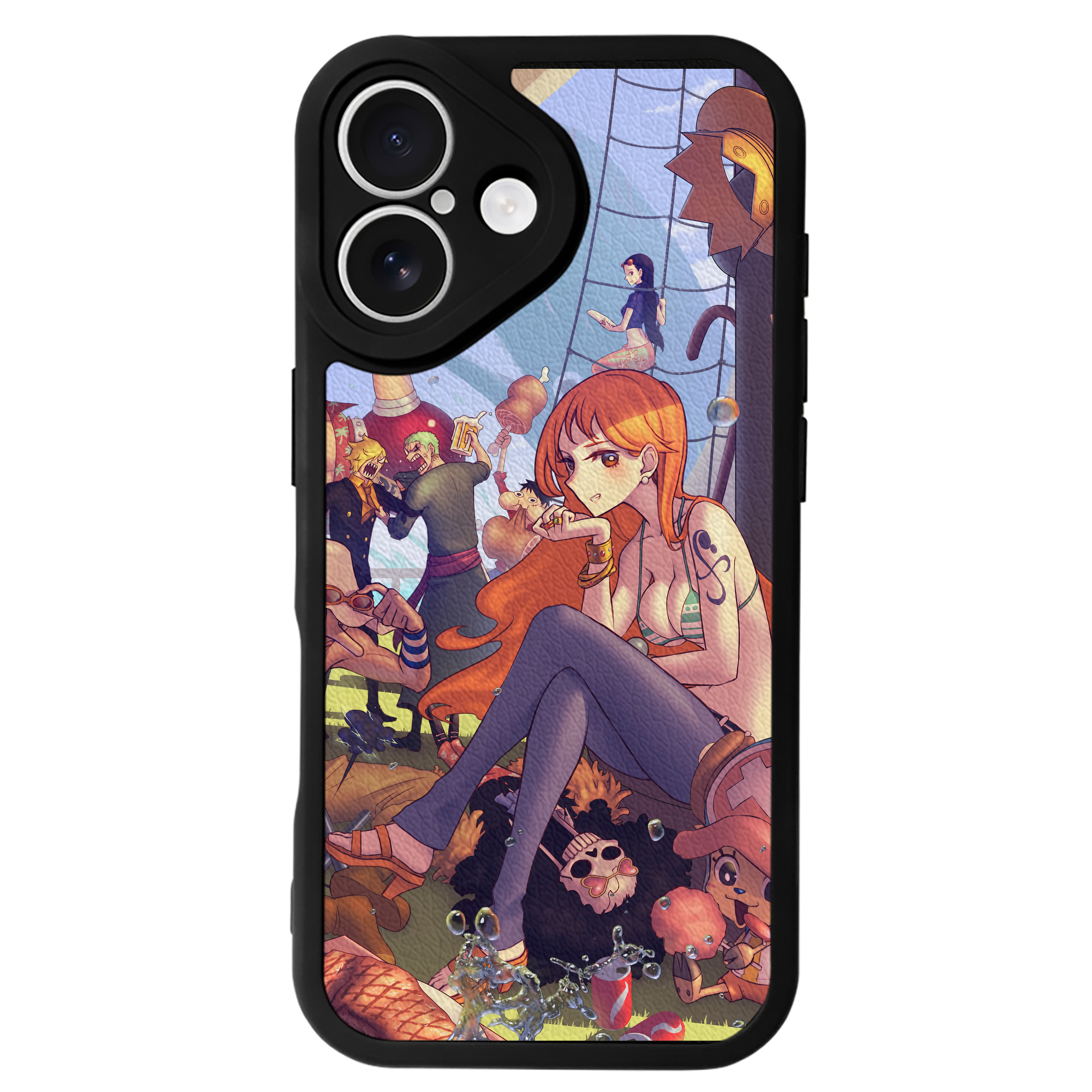 （画像用） ワンピース ONE PIECE 【iPhone 16シリーズ対応】シリコンスマホケース（レザー調） 材質：シリコン